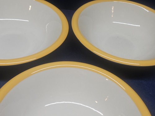 Vintage Simplicity Stoneware Japan "Yellow" Set/3 Soup/Cereal Bowls EUC - Picture 2 of 5