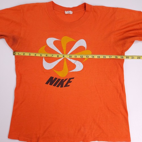 Camiseta vintage años 70 Nike Pinwheel Circle Check etiqueta naranja mediana vieja escuela - Imagen 7 de 9