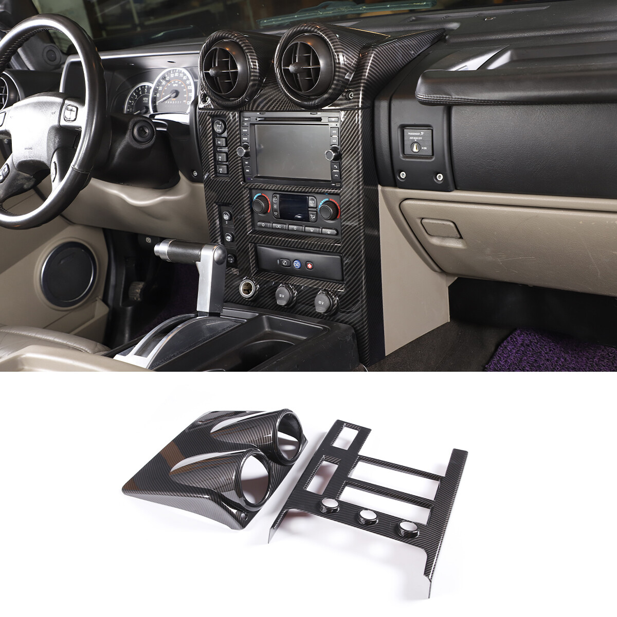 For Hummer H2 2003-2007 Center Control Panel Decorative Frame