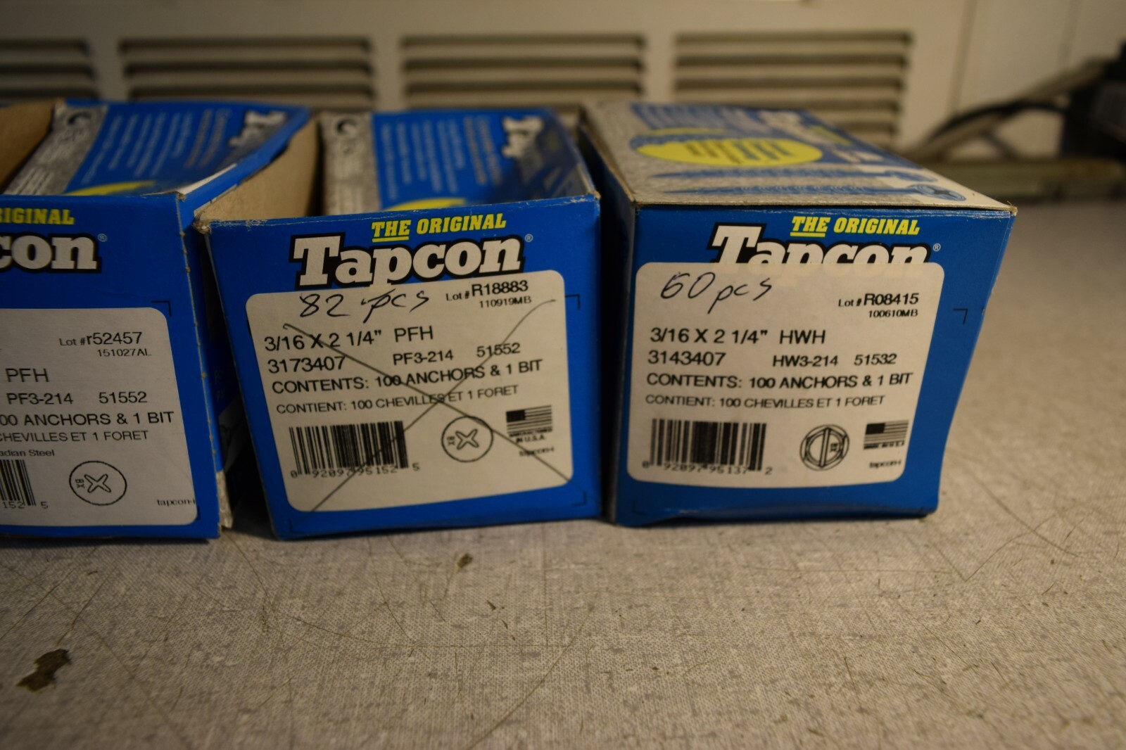 Tapcon Concrete Anchors Masonry Screws 3/16" Lot eBay