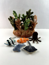 FAO Schwarz Coral Reef Plush Toy Sea Creatures Dolphin Stingray Fish 16" READ