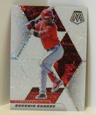 Eugenio Suarez 2021 Panini Mosaic Prizm WHITE SPARKLE SSP Cincinnati Reds