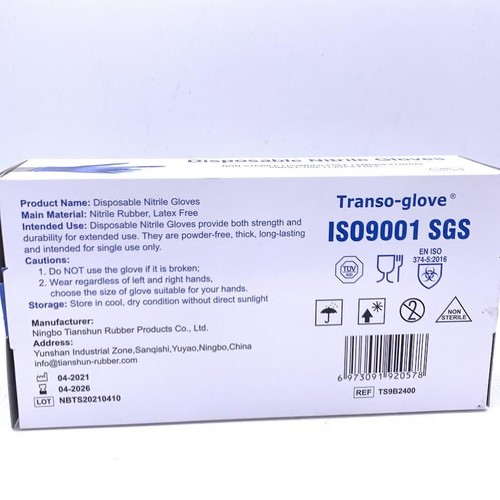 Transo-glove Nitril Einweghandschuhe Größe: L, Farbe: Blau, 100 Stück - Bild 3 von 3
