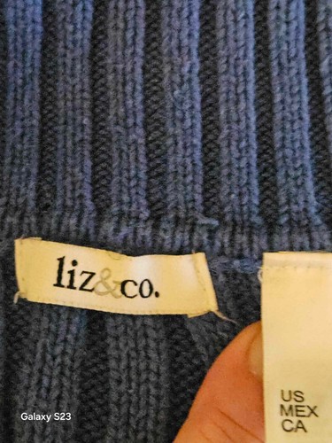 Liz & co Women's Sweater Long Sleeve Cable Knit XL Pocket Chunky - Picture 11 of 11