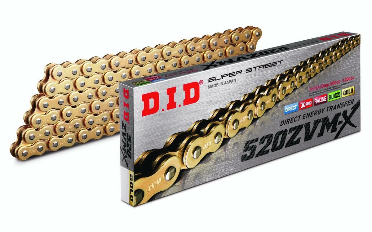 Kawasaki ZX6RR 05-06 DID ZVMX Heavy Duty Gold X-Ring Chain