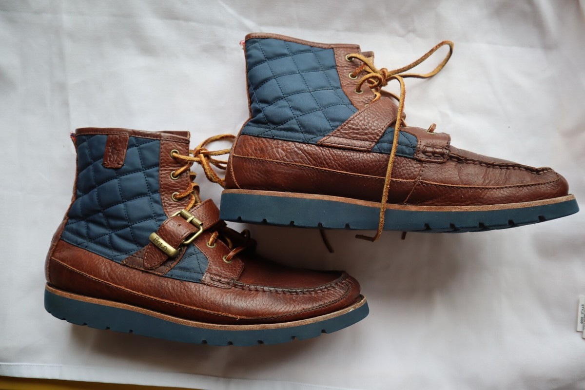 Navy Quilted & Brown Leather RALPH LAUREN Polo Saddleworth III