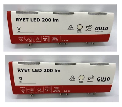 6 x Ikea RYET LED bulb GU10 200 Lumen, warm white 2700k not dimmable Lot of 2