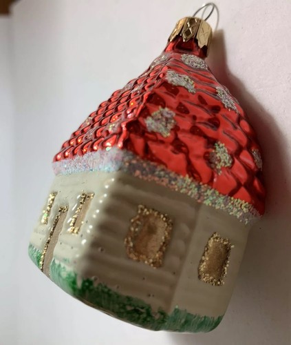 Vintage Blown Glass Christmas Ornaments Stocking, Santa, House Set Of 3 (a6) - Picture 12 of 12