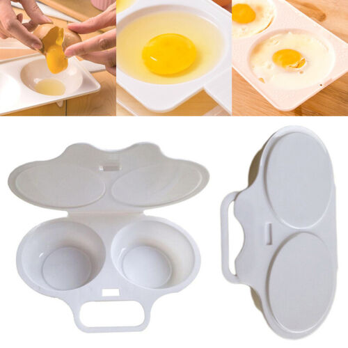 MICROWAVE EGG POACHER TO POACH 2 EGGS - KITCHEN ACCESSORY - BPA FREE - NO MESS - Afbeelding 1 van 9