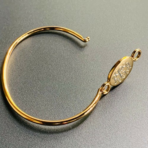 Monogrammed 925 Sterling Silver Gold-Plated Oval 1-2 Year Old Baby Bracelet - Imagen 4 de 6
