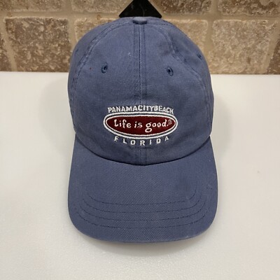 Life Is Good Baseball Cap Strapback Hat Men OSFA Blue Panama City Beach Florida