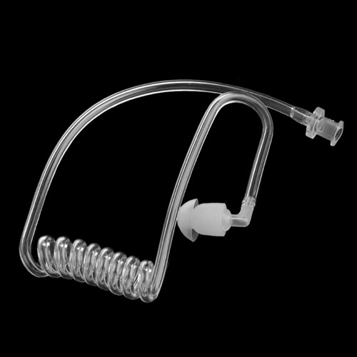 Transparent Coil Acoustic Air Tube Earplug Replacement For Radio Earpiece Headse - Photo 7/8