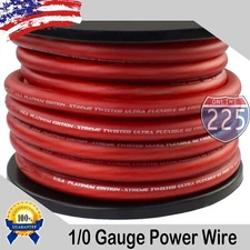 1/0 AWG Gauge Battery Alternator Amplifier Power Ground Stranded Wire Cable LOT