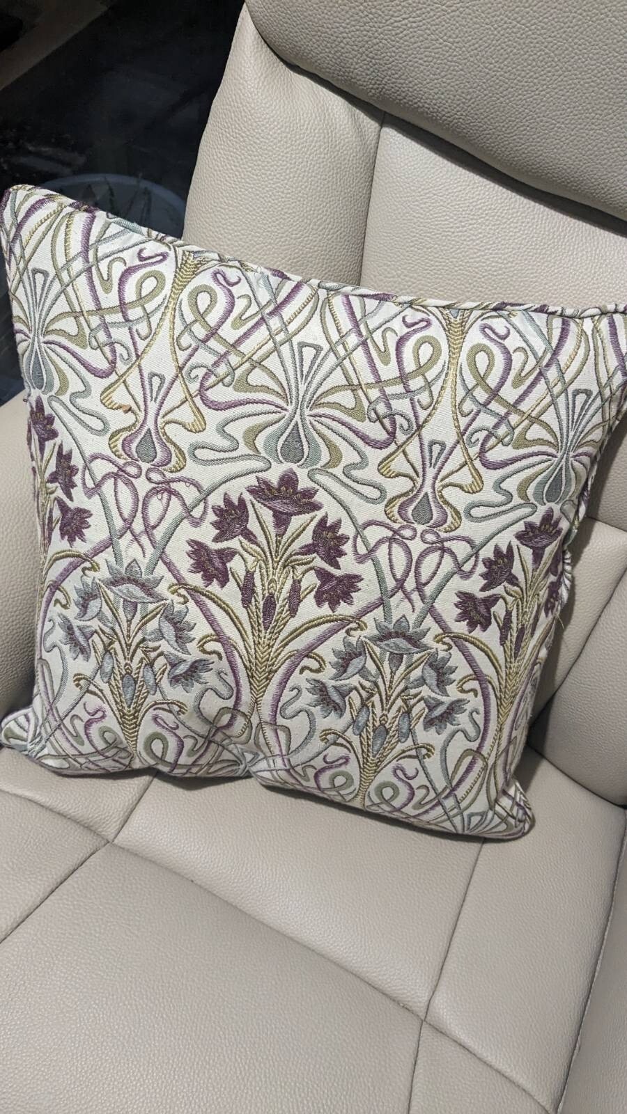 Dunelm M2M Lucetta Mulberry Pinch Pleat Curtains & Cushion Standard