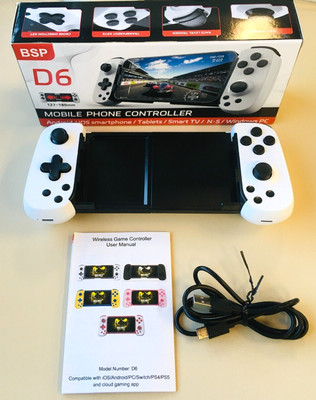 BSP Controller D6 Cell Phone Bluetooth Game Wireless Handle Switch White Tested