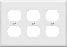 Duplex Receptacle Outlet Wall Plate, Size 3-Gang 4.50" X 6.38", Polycarbonate Th