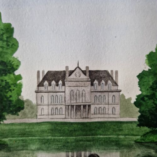 Landschaftsgemälde Hauskunst Paar Gemälde Original Aquarell Gemälde - Bild 5 von 6