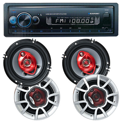 Blaupunkt 1 DIN DIGITAL MEDIA USB FM CAR STEREO BLUETOOTH +4x 6'' / 6.5'' speakers