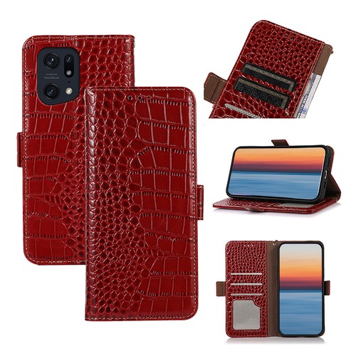 Echtes Leder Hülle Stand Magnet Flip Wallet Case Fotorahmen RFID Schutz für OPPO - Picture 12 of 14