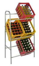 Kastenständer 6 Kisten - silber - Getränkekistenregal Kisten Ständer Bier Regal