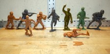 Vintage 1963 Marx Plastic 6" Soldiers Lot of Nine Figures MCMLXIII