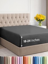 Extra Deep Twin XL Fitted Sheet - Hotel Luxury Single Fitted Sheet Only - Eas...