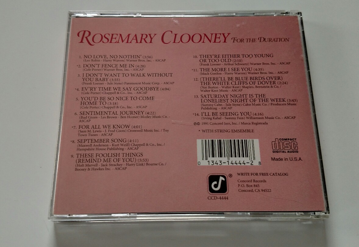 LOT of 2 CDs by Rosemary Clooney 16 Most Requested Songs For The