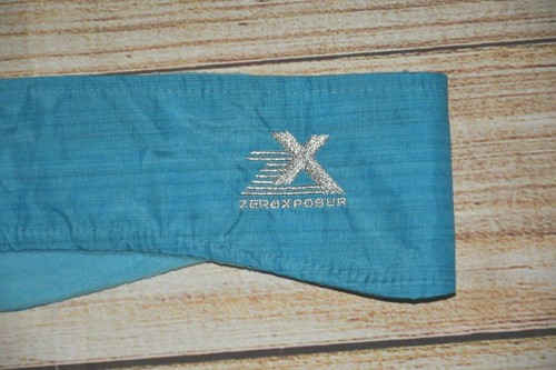 GIRLS ZEROXPOSUR ONE SIZE SKY BLUE METALLIC SILVER FLEECE WARM WINTER HEADBAND - Picture 2 of 8