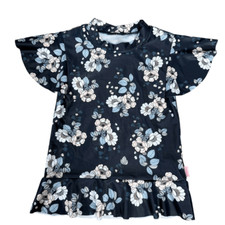 Seafolly girls navy blue floral Rash Guard Size 4 NWOT