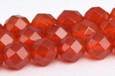 Natural Red Carnelian Grade AAA Faceted Round Square Cut Loose Beads 7-8/10MM