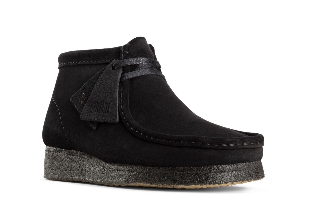 Mens Clarks Wallabee Chukka Boot - Black Suede, Size 11 M US