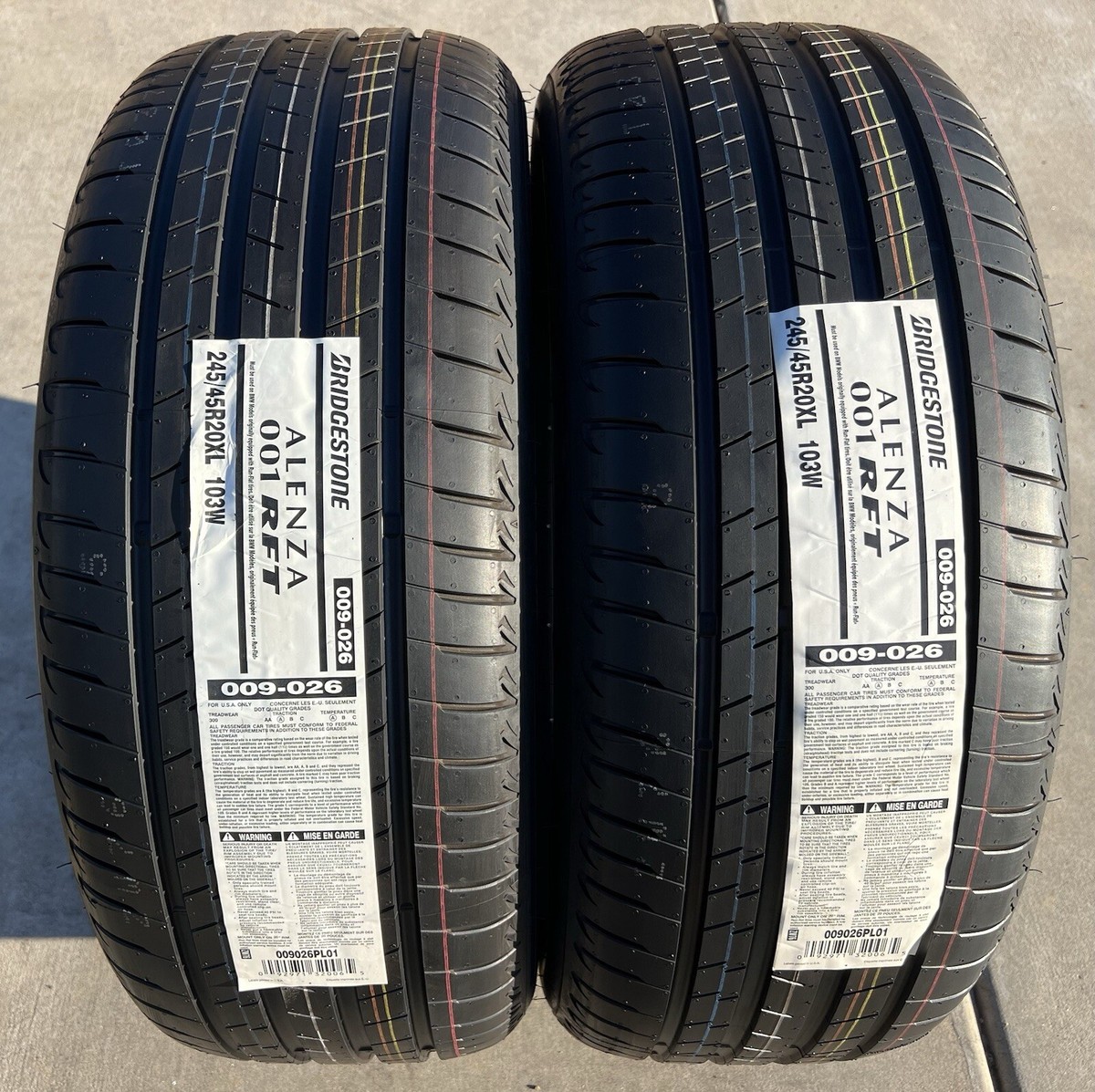 BRAND NEW 245/45R20 275/40R20 Bridgestone Alenza 001 RFT Run Flat