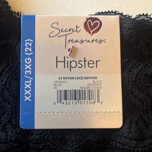Secret Treasures Black Hipster Panties Rayon And Lace Size 3XL - Picture 4 of 15