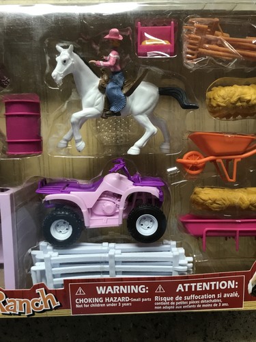 New 2019 NewRay Valley Ranch Horse Farm Playset - Pink 4 Wheeler - Fast Ship! - Picture 10 of 15