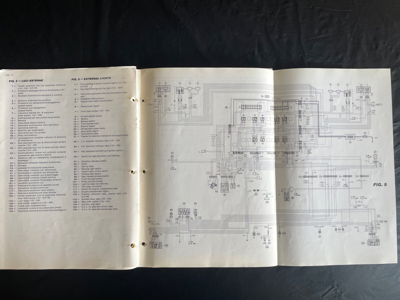 FERRARI TESTAROSSA 1988 FACTORY WIRING DIAGRAMS MANUAL