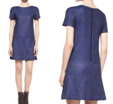 Alice + Olivia Liv chevron jacquard dress blue black size 0