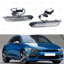 Pair For 2010-2014 Vw Scirocco R White Yellow Led Daytime Running Light