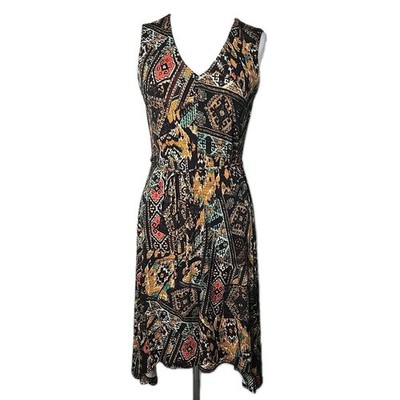 Emma & Michele Aztec Print Dress Stretch Knit Sleeveless Size Medium  M