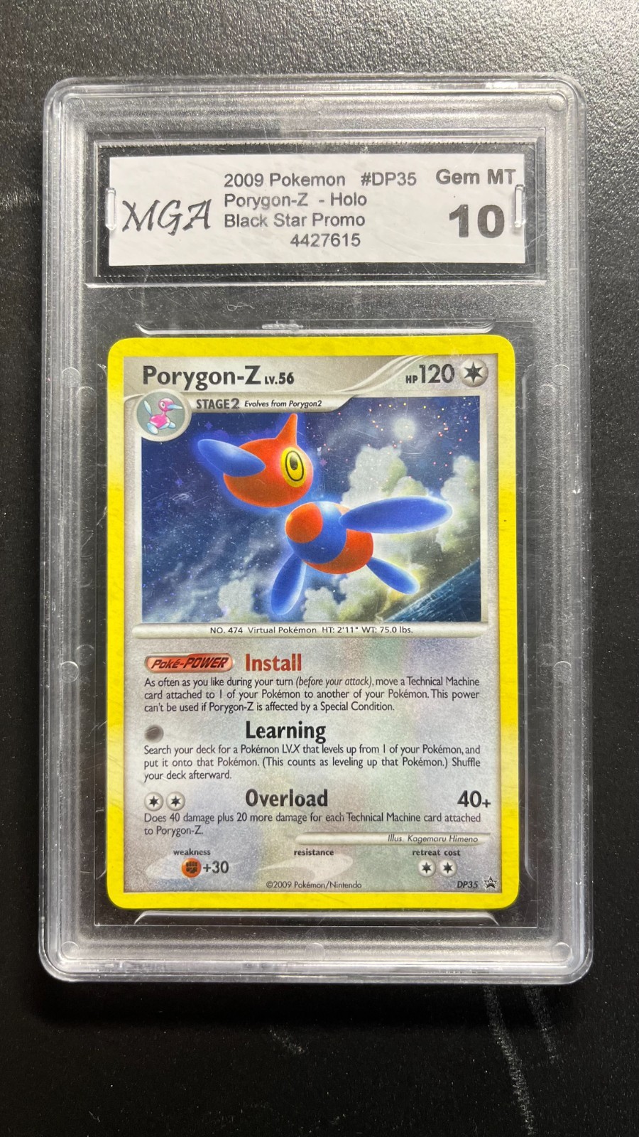 2009 POKEMON DIAMOND & PEARL BLACK STAR PROMO #DP35 PORYGON-Z-HOLO MGA 10