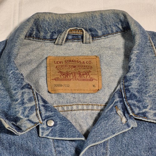 Vintage Levi's Denim Trucker Jacket Mens XL Made in USA 70508-7112 - Picture 8 of 20