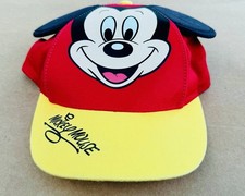 Disney Parks Mickey Mouse Baseball Cap Red Yellow Adjustable Hat Ears