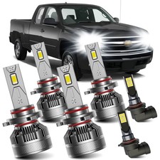 Fits for 2003-2006 Chevy Silverado High Low Beam Fog Lights Bulbs Combo,