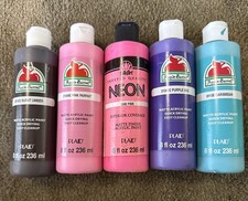 5 Assorted Acrylic Paints 8fl Oz Bottles