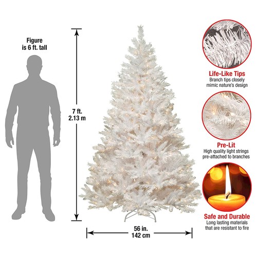 National Tree Company Winchester Pine 7' White Christmas Tree (Used) - Picture 3 of 6