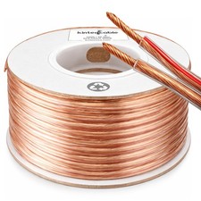 Cable 100ft 14-Gauge Audio Stereo Speaker Wire 30.48 Meters 2 Conductor Polar...