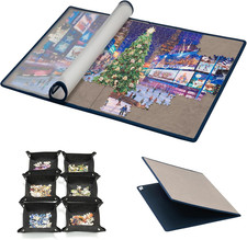 Foldable Jigsaw Puzzle Board with 6 Sorting Trays, Non-Slip Surface, up to 1000