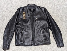 vintage USA made HARLEY DAVIDSON leather jacket M motorcycle CAFE RACER black