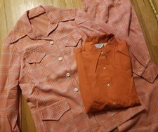 NOS Vintage 1970s SEARS 3 Pc Womens Size 16 Rust Plaid Jacket Pants  Shirt Set