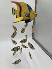 Fish Wind Chime Hanging Mobile Decor, Wood, Yellow Blue Orange — photo 3
