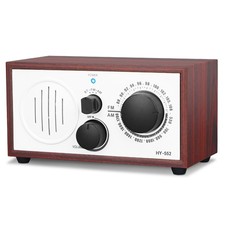 Vintage Wood AM FM Bluetooth Speaker Radio Plug in Wall, Elegant and Retro De...